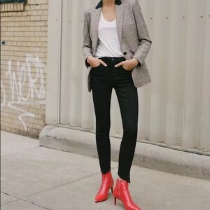 Rag & Bone high rise ankle black skinny jeans